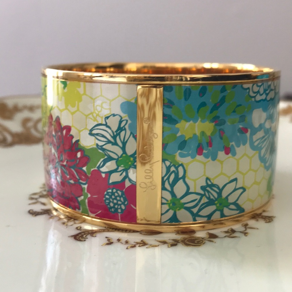 Lilly Pulitzer Wide Enameled Floral Cuff